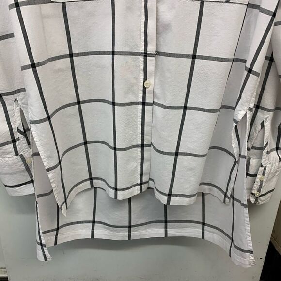 Abercrombie & Fitch blouse white grey checks small - Picture 6 of 8